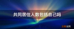 共同居住人数包括自己吗