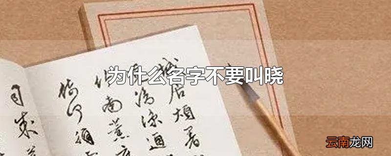 为什么名字不要叫晓