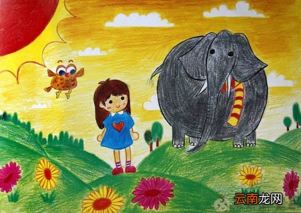 以大象为主题的儿童画