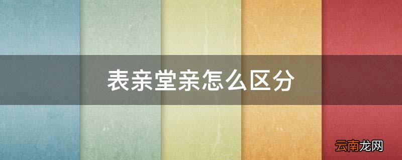 表亲堂亲怎么区分