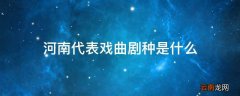 河南代表戏曲剧种是什么
