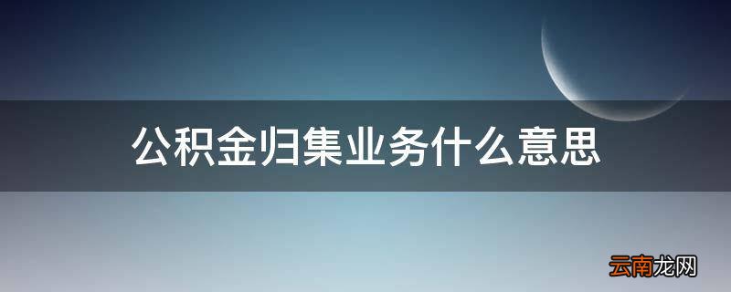 公积金归集业务什么意思