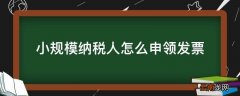 小规模纳税人怎么申领发票