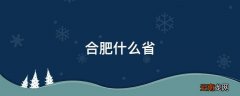 合肥什么省