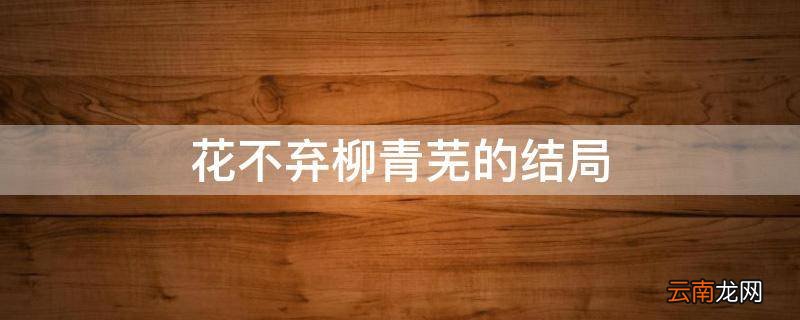 花不弃柳青芜的结局