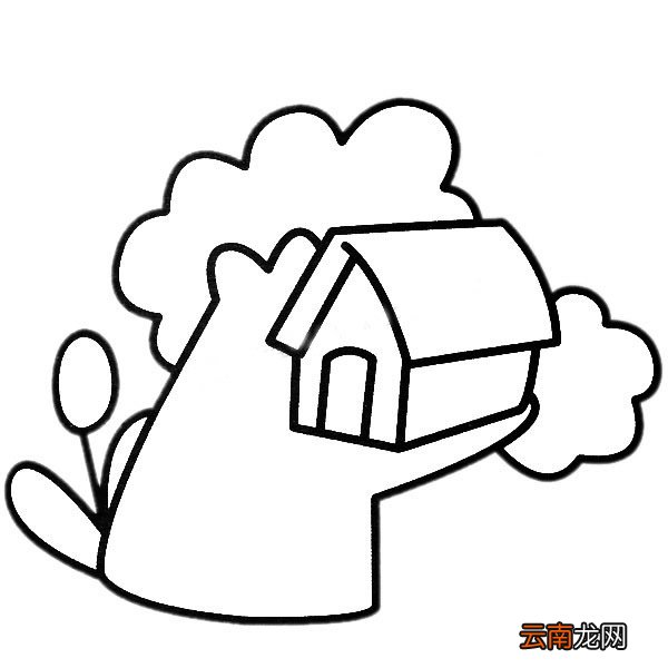 【树屋】幼儿学画树屋彩色简笔画