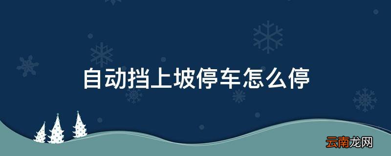 自动挡上坡停车怎么停