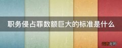 职务侵占罪数额巨大的标准是什么
