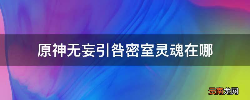 原神无妄引咎密室灵魂在哪