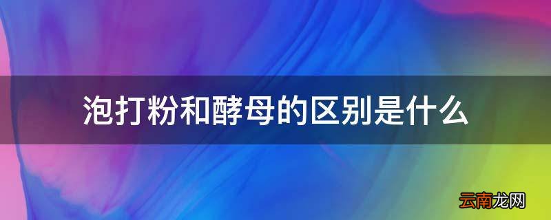 泡打粉和酵母的区别是什么