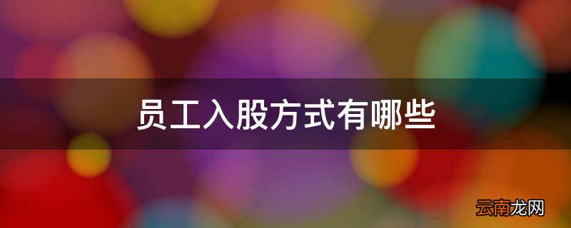员工入股方式有哪些