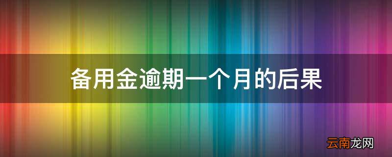 备用金逾期一个月的后果