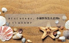 bitlocker,小编教你怎么启用bitlocker