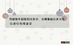 驾驶客车超载扣分多少,交通事故后多久可以进行伤残鉴定