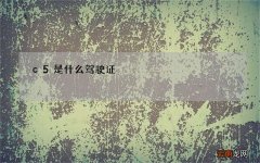 c5是什么驾驶证