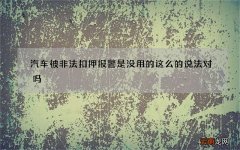 汽车被非法扣押报警是没用的这么的说法对吗