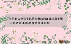 苹果怎么查看手机黑名电话消详细信息苹果手机查看手机黑名单详细信息