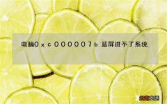 电脑0xc000007b蓝屏进不了系统