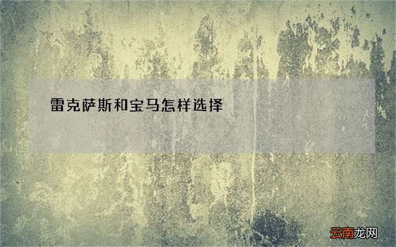 雷克萨斯和宝马怎样选择