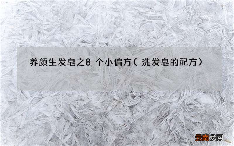 洗发皂的配方 养颜生发皂之8个小偏方