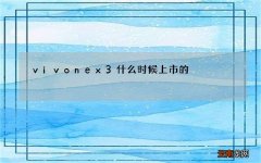 vivonex3什么时候上市的