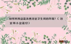 浴室用小盆栽好 如何利用盆栽改善浴室卫生间的环境？