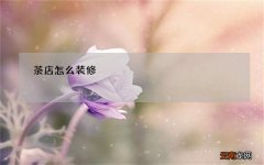 茶店怎么装修?