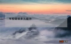 车检提前多久能办