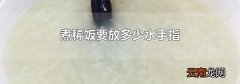 煮稀饭要放多少水手指
